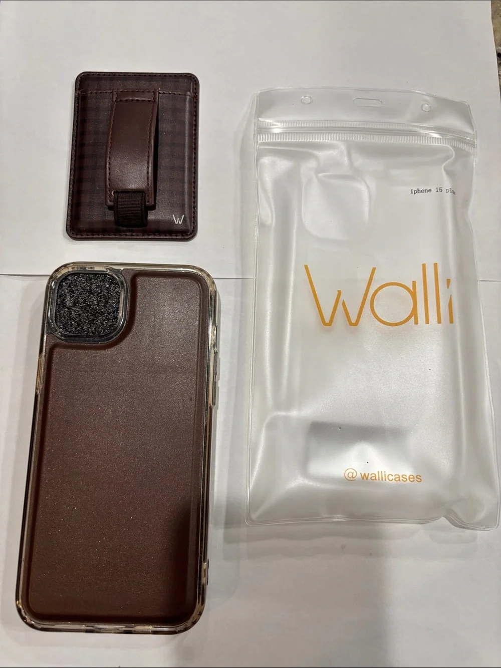 Walli Brown Leatherette iPhone Case with Magnetic Card Holder